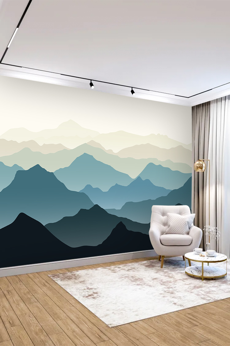 Pastel Dağ Manzaralı Duvar Kağıdı