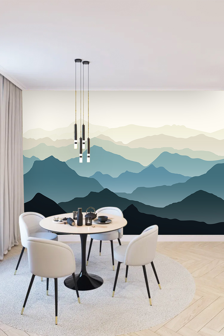 Pastel Dağ Manzaralı Duvar Kağıdı - Görsel 4