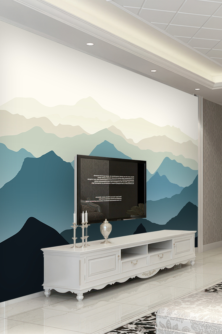 Pastel Dağ Manzaralı Duvar Kağıdı - Görsel 6
