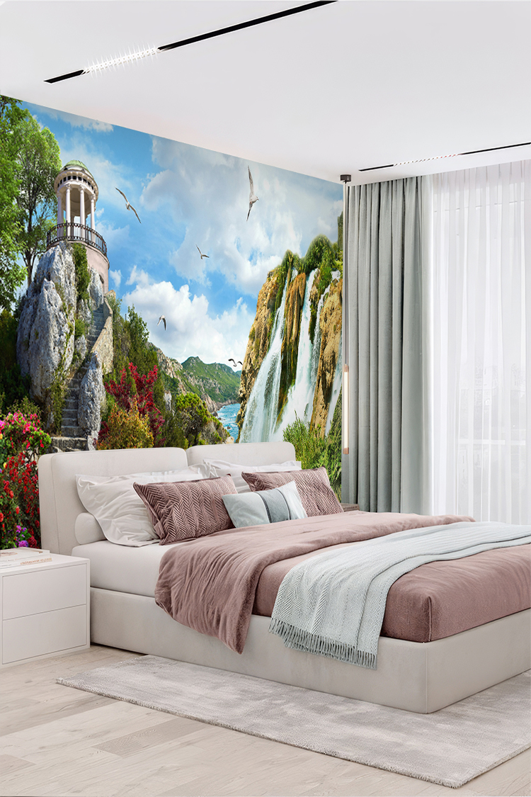 Şelale ve Doğal Manzara Duvar Kağıdı - Görsel 5