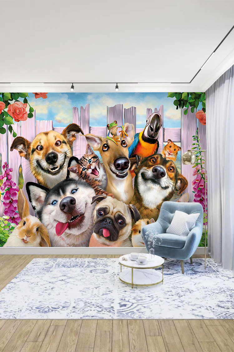 Neşeli Köpekler Duvar Kağıdı - Görsel 3