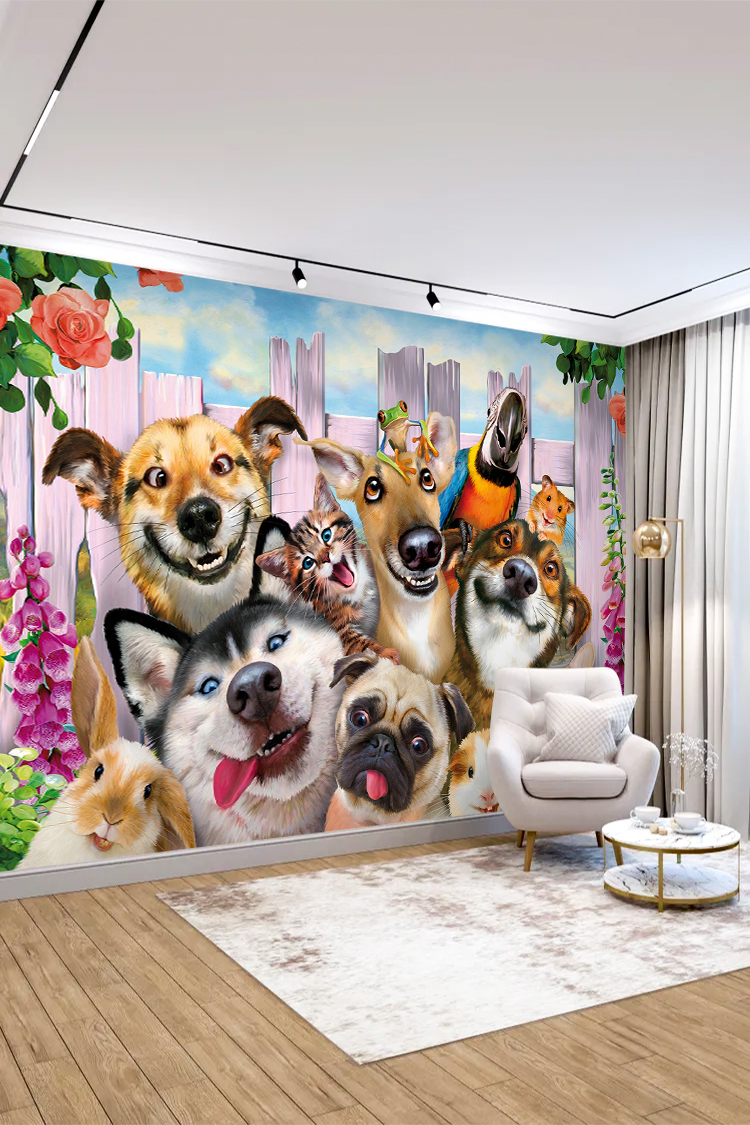 Neşeli Köpekler Duvar Kağıdı - Görsel 4