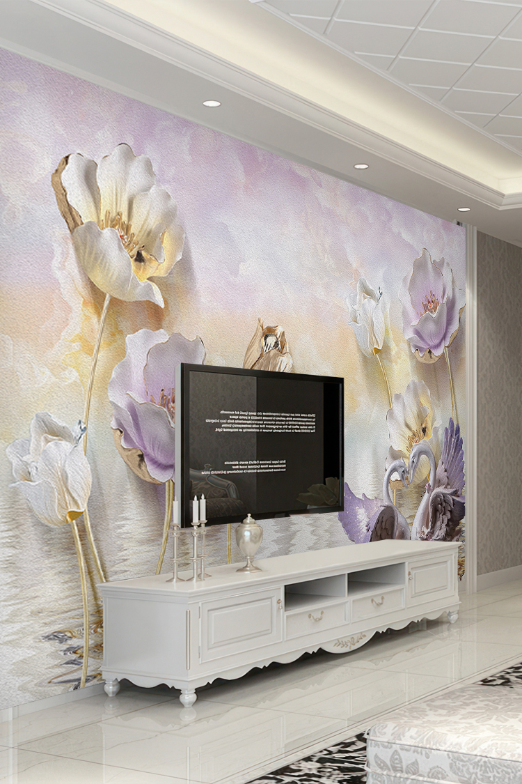 Pastel Çiçekli Duvar Kağıdı - Görsel 6