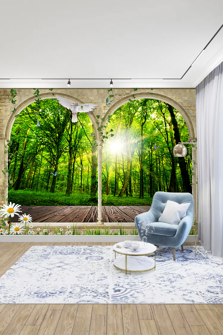 Orman Manzarası Duvar Kağıdı - Görsel 5