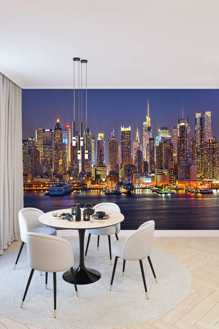 New York Gece Manzaralı Duvar Kağıdı
