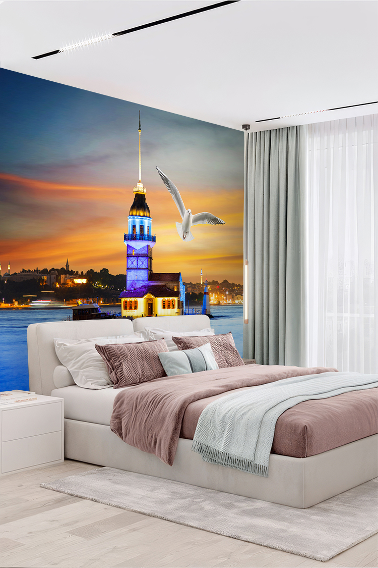 Kız Kulesi ve İstanbul Manzarası Duvar Kağıdı - Görsel 5