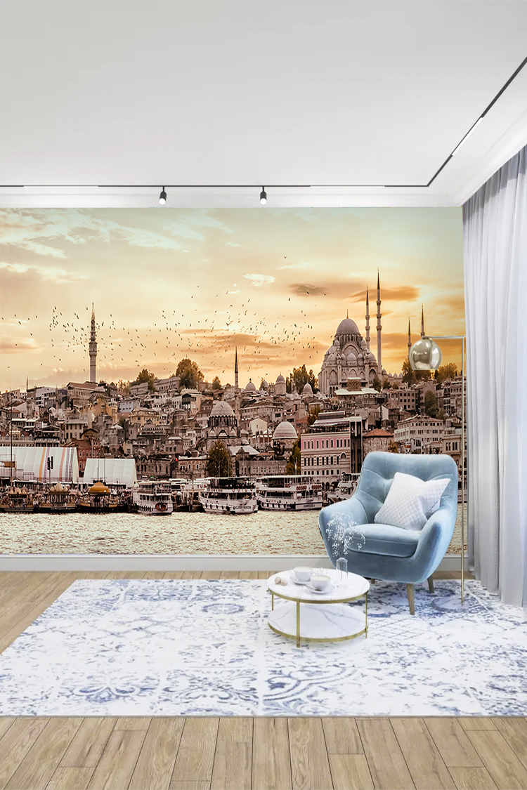 Tarihi İstanbul Manzaralı Duvar Kağıdı - Görsel 6