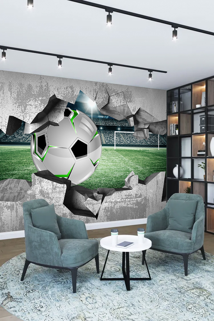 Futbol Topu ve Kırık Duvar Duvar Kağıdı - Görsel 2