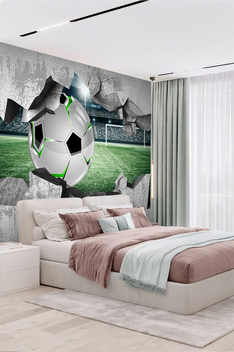 Futbol Topu ve Kırık Duvar Duvar Kağıdı - Görsel 3