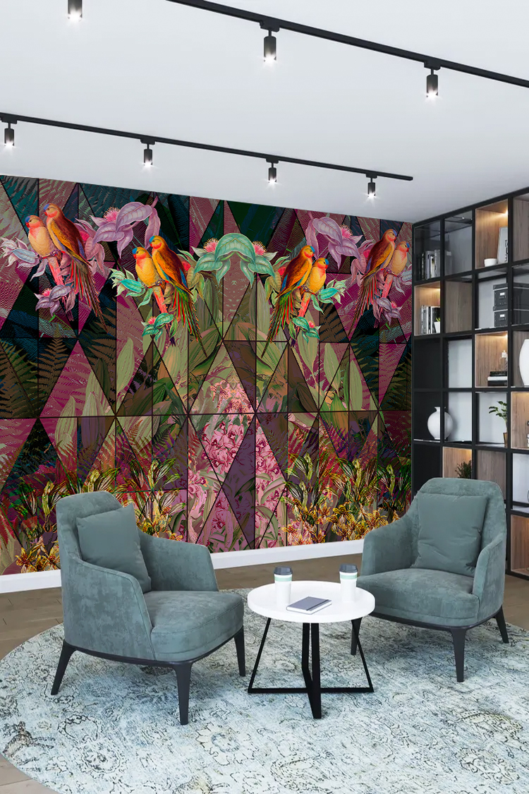 Modern Geometrik Desenli Duvar Kağıdı