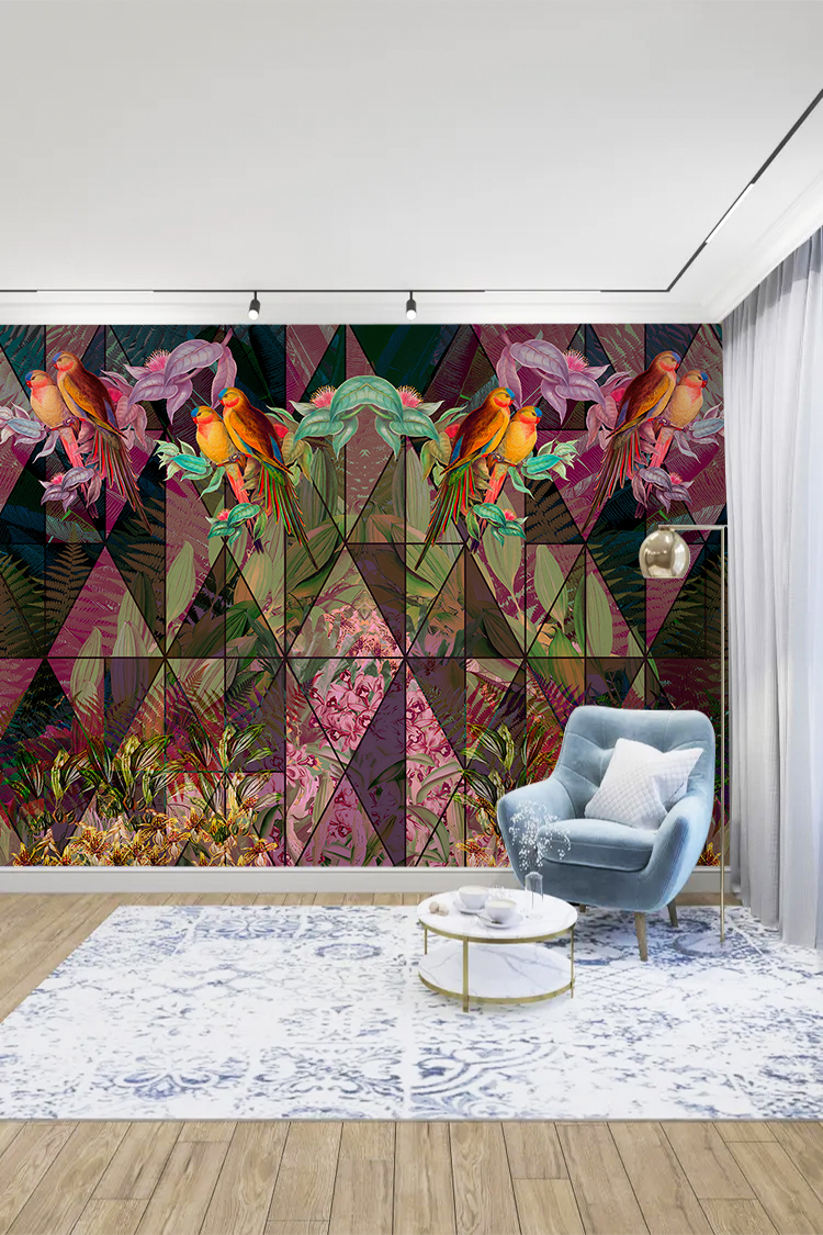Modern Geometrik Desenli Duvar Kağıdı - Görsel 2