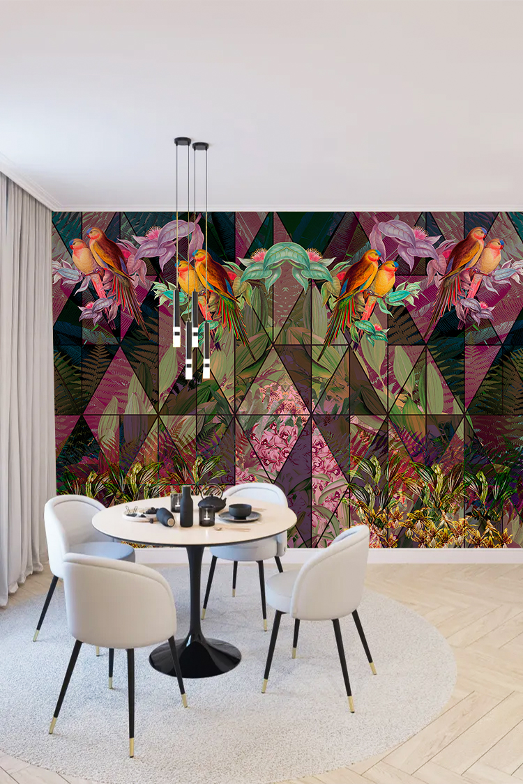Modern Geometrik Desenli Duvar Kağıdı - Görsel 4