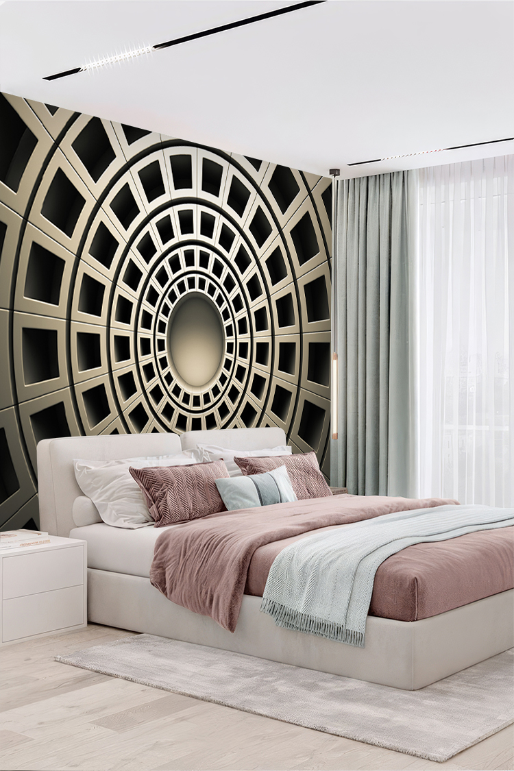 Soyut Geometrik Desenli Duvar Kağıdı - Görsel 4