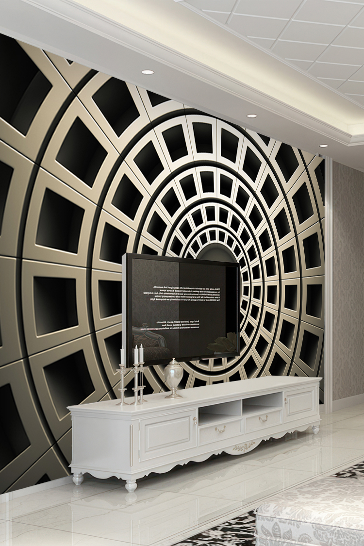 Soyut Geometrik Desenli Duvar Kağıdı - Görsel 6