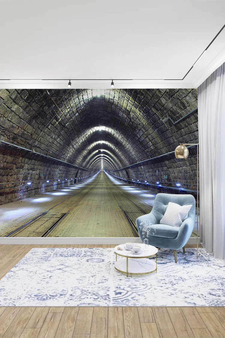 Tünel Işıklı Soyut Duvar Kağıdı - Görsel 4