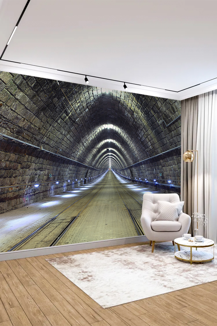 Tünel Işıklı Soyut Duvar Kağıdı - Görsel 6