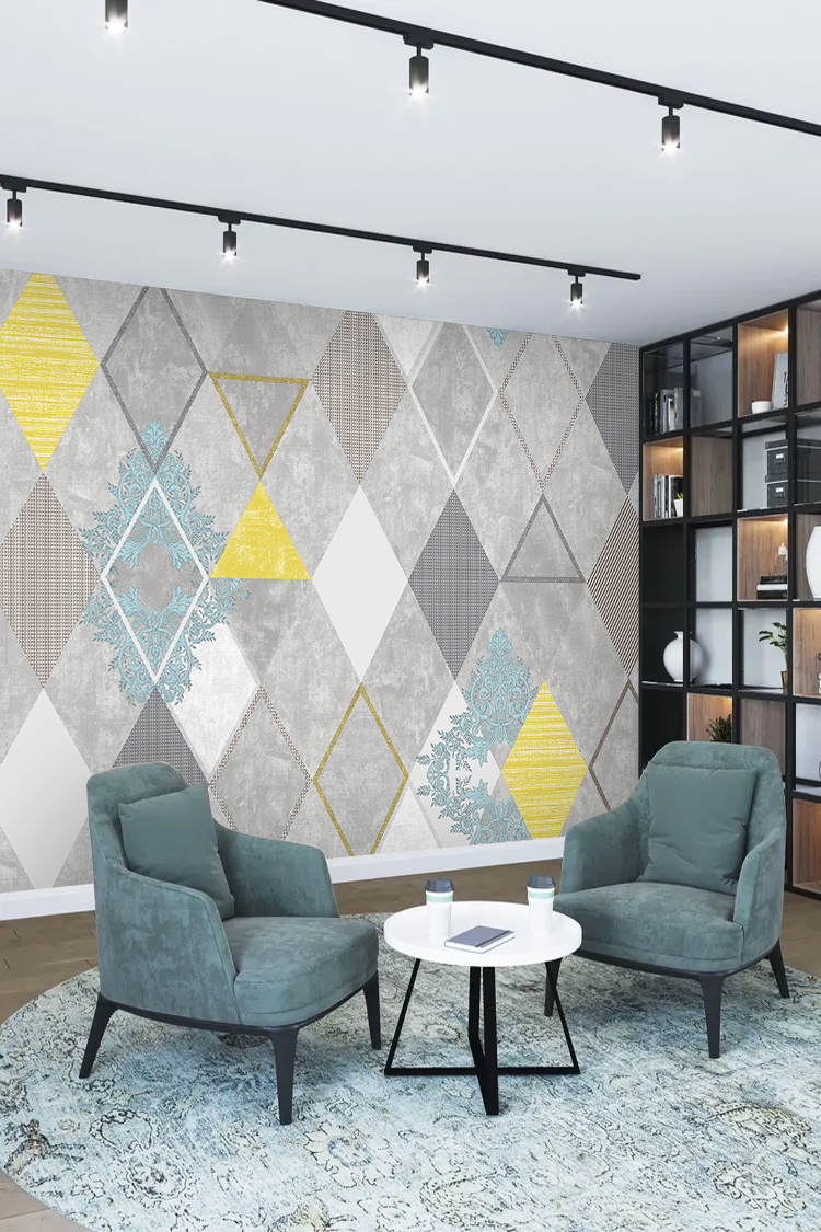 Modern Geometrik Desenli Duvar Kağıdı