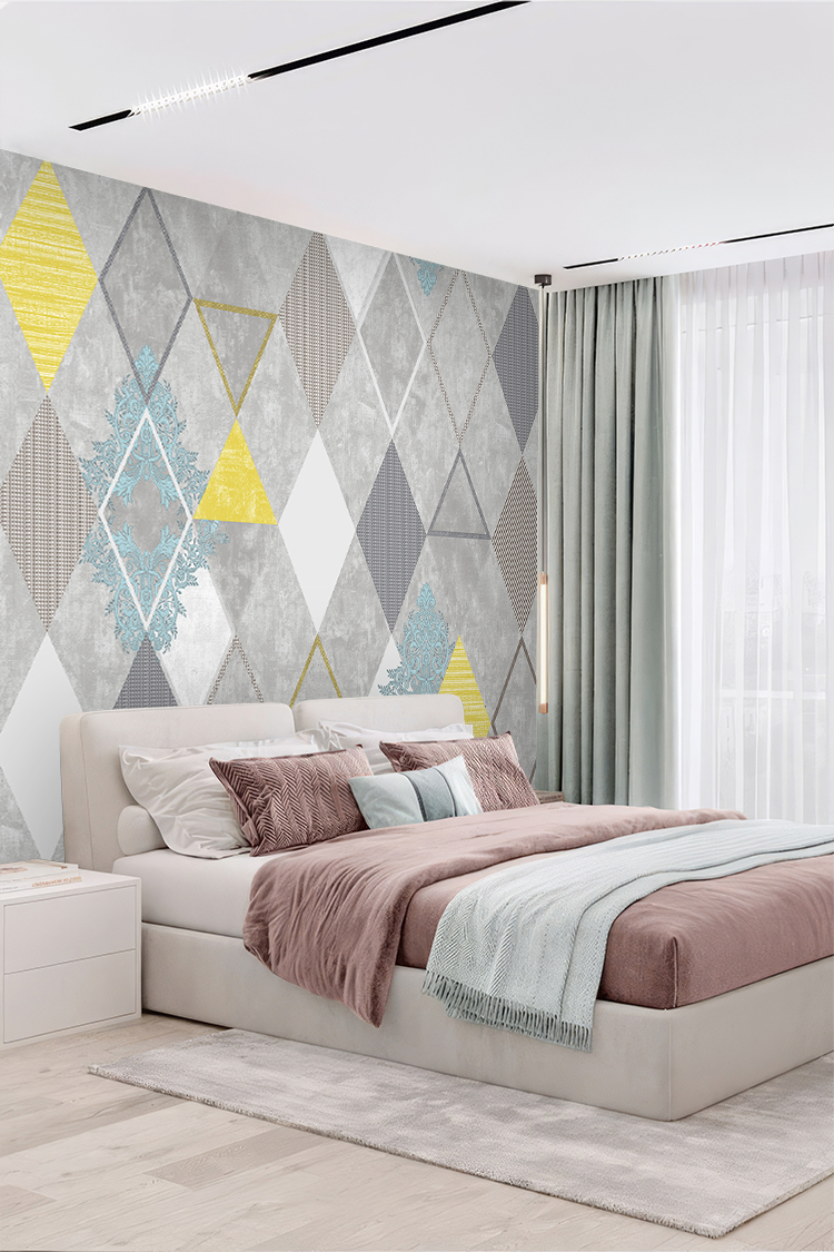 Modern Geometrik Desenli Duvar Kağıdı - Görsel 2