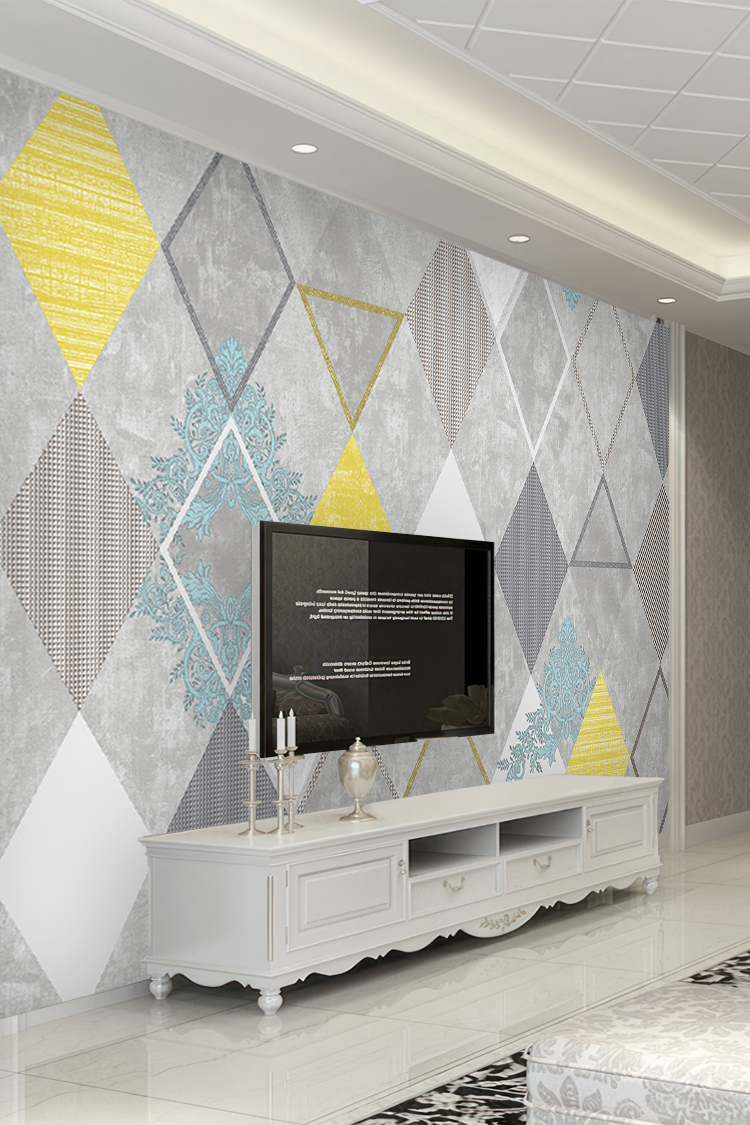 Modern Geometrik Desenli Duvar Kağıdı - Görsel 6