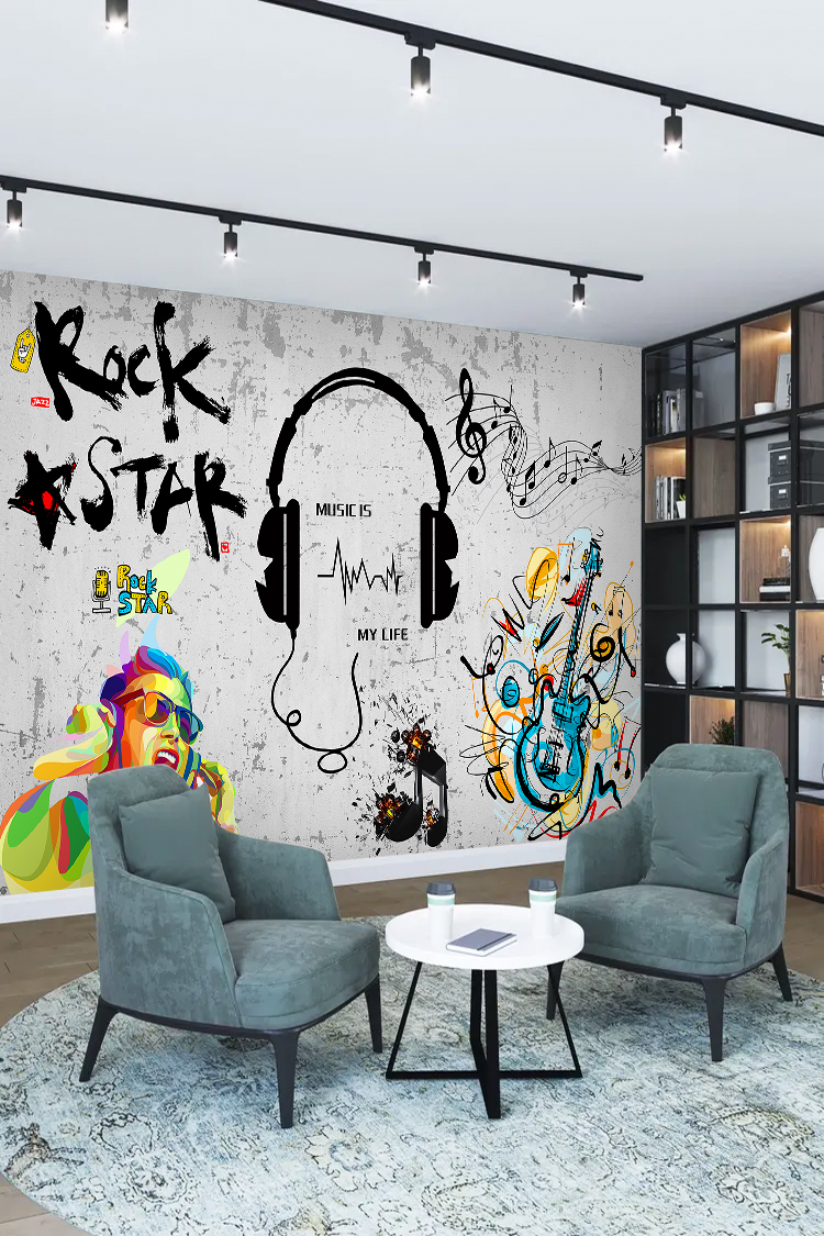 Rock Star Müzik Duvar Kağıdı - Görsel 2