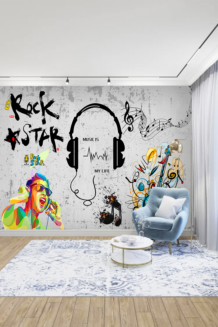 Rock Star Müzik Duvar Kağıdı - Görsel 3