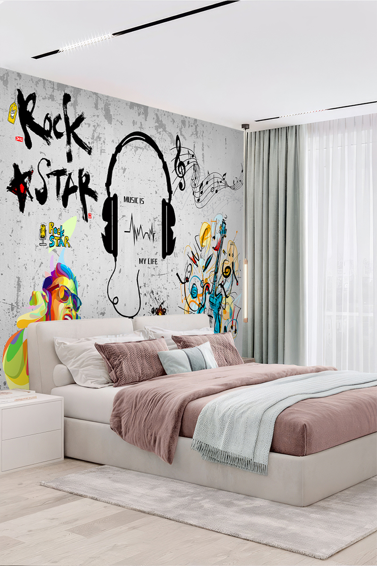Rock Star Müzik Duvar Kağıdı - Görsel 5