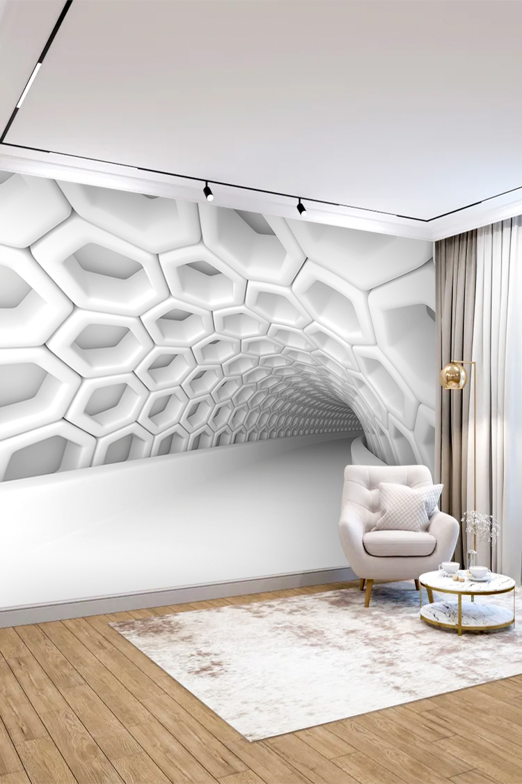 Geometrik Bal Peteği Deseni Duvar Kağıdı