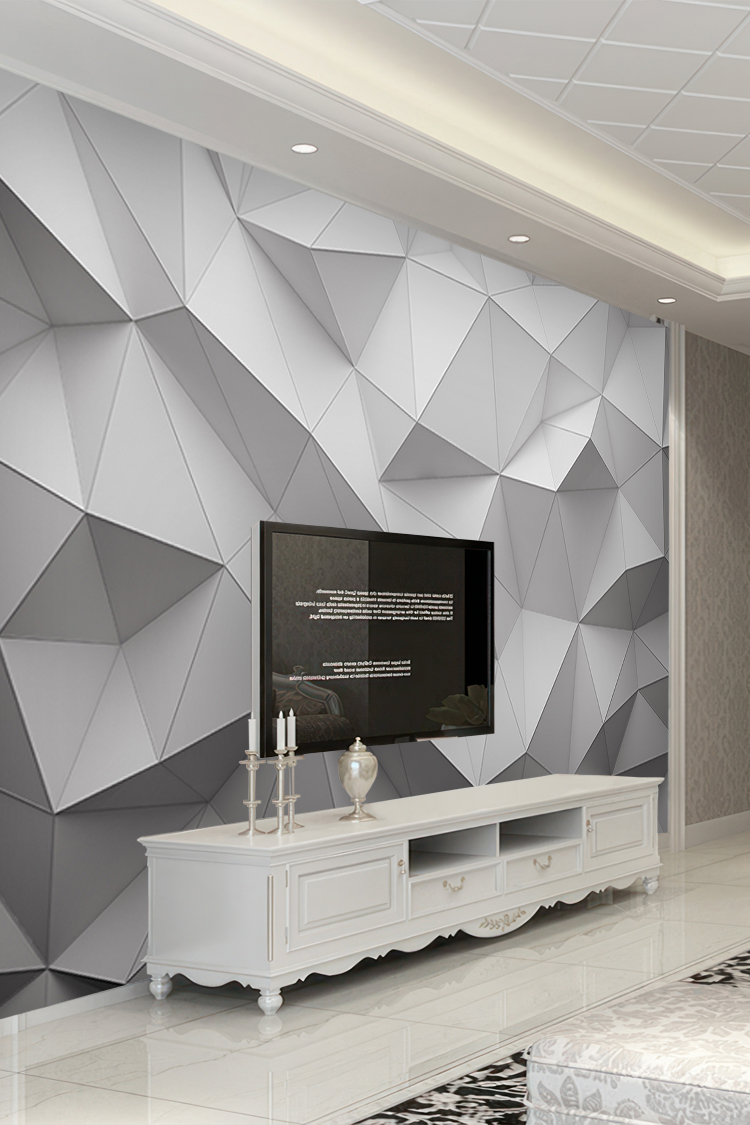 Geometrik Desenli 3D Duvar Kağıdı