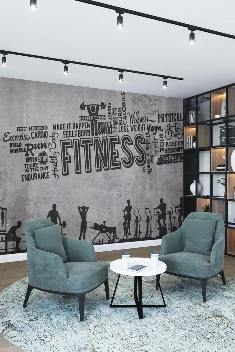 Fitness Terimleriyle Siyah Beyaz Duvar Kağıdı