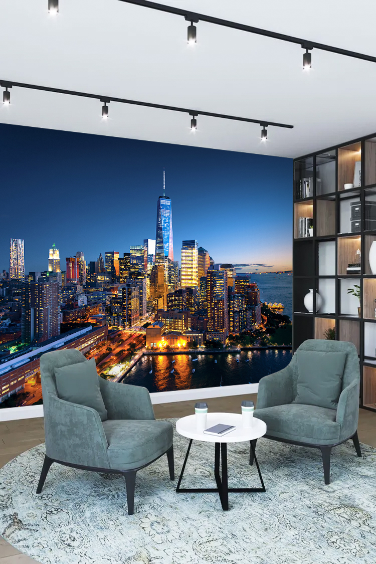 New York Gece Manzarası Duvar Kağıdı - Görsel 2