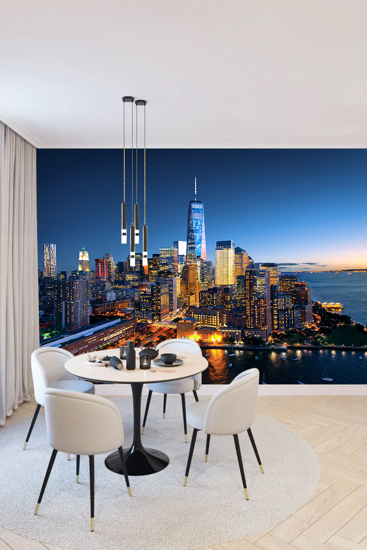 New York Gece Manzarası Duvar Kağıdı - Görsel 3