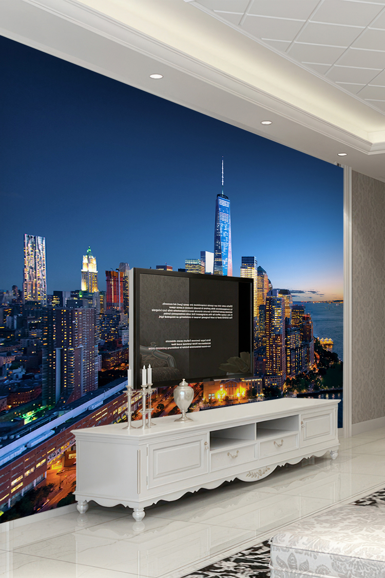 New York Gece Manzarası Duvar Kağıdı - Görsel 6