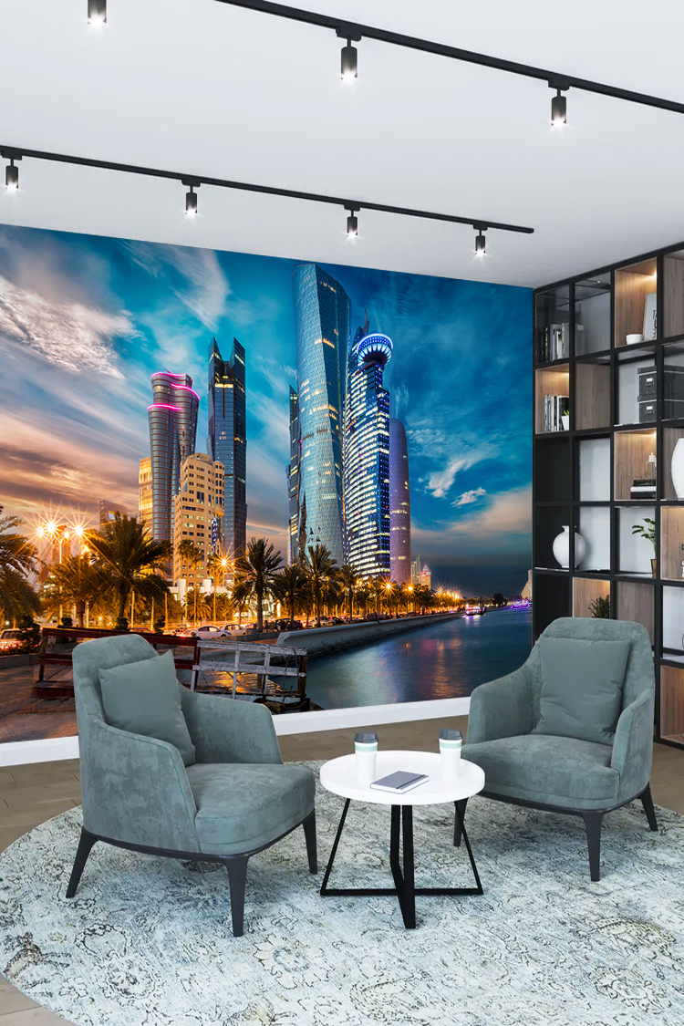 Abu Dhabi Gece Manzarası Duvar Kağıdı - Görsel 2