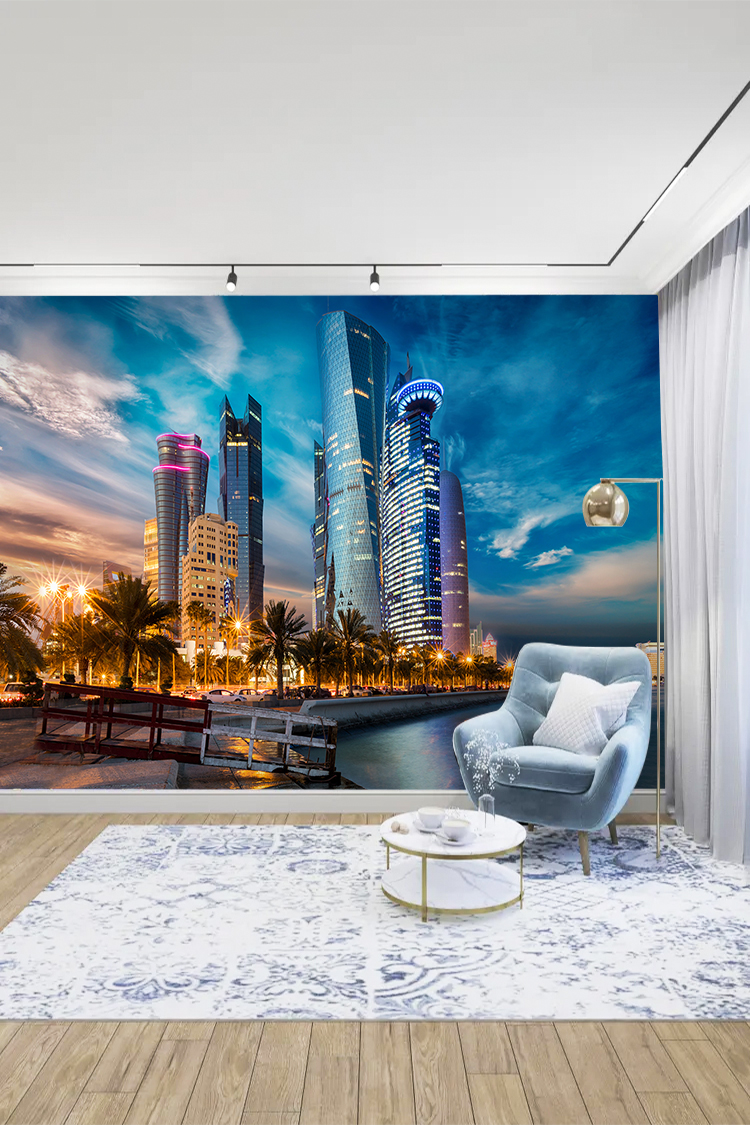 Abu Dhabi Gece Manzarası Duvar Kağıdı