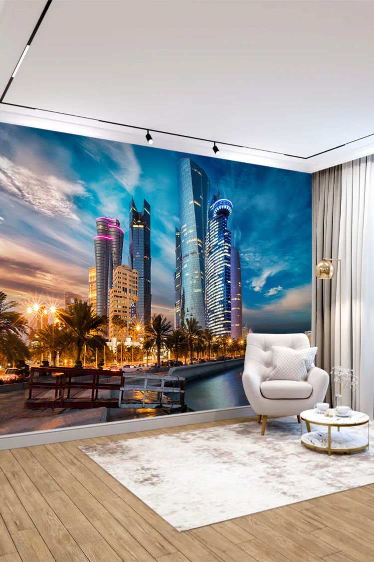 Abu Dhabi Gece Manzarası Duvar Kağıdı - Görsel 5