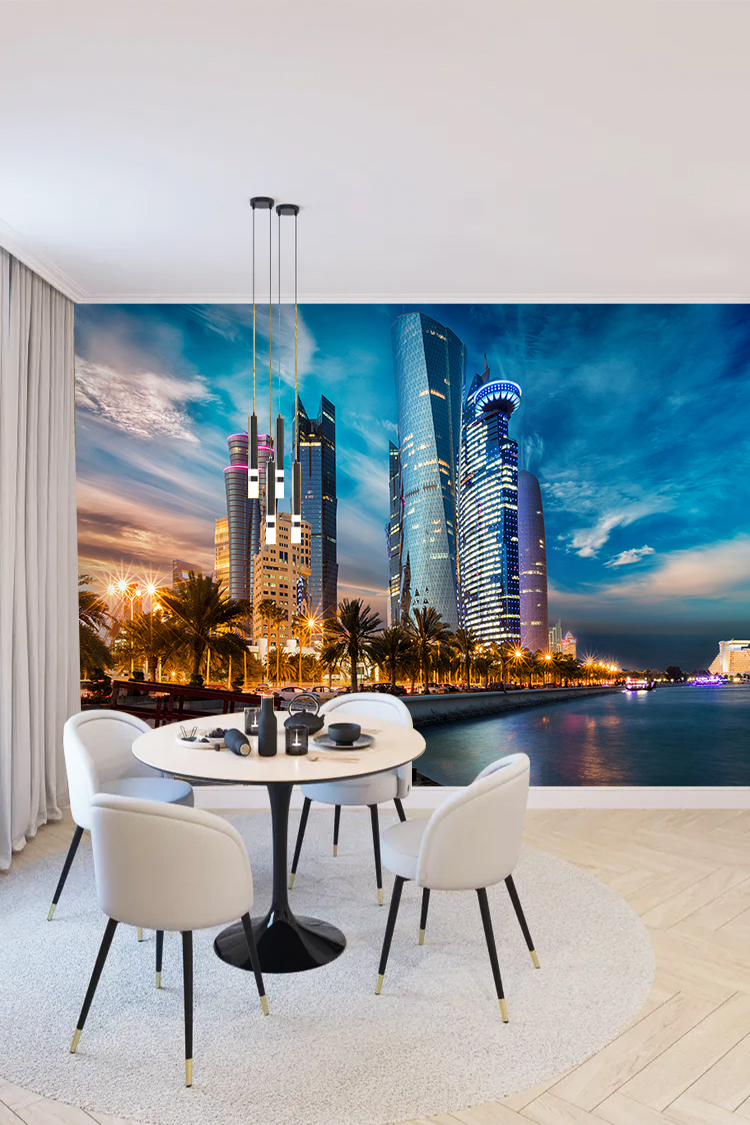 Abu Dhabi Gece Manzarası Duvar Kağıdı - Görsel 4