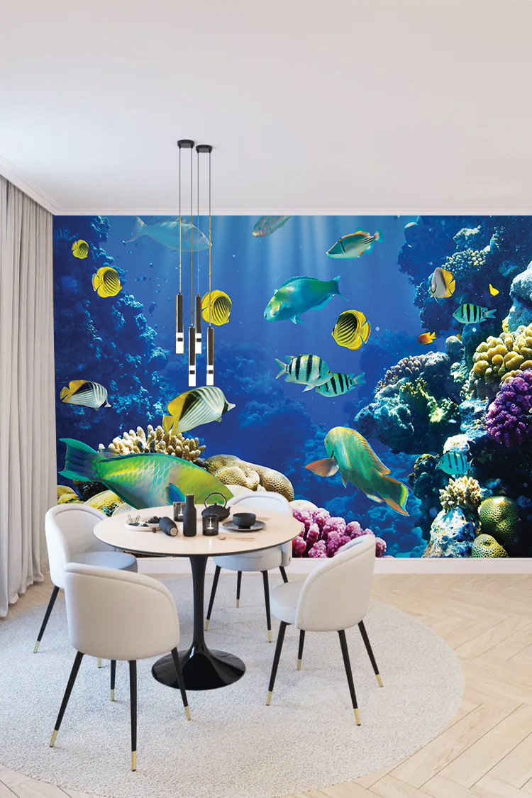 Mercan Resifi ve Tropikal Balık Manzaralı Duvar Kağıdı - Görsel 5