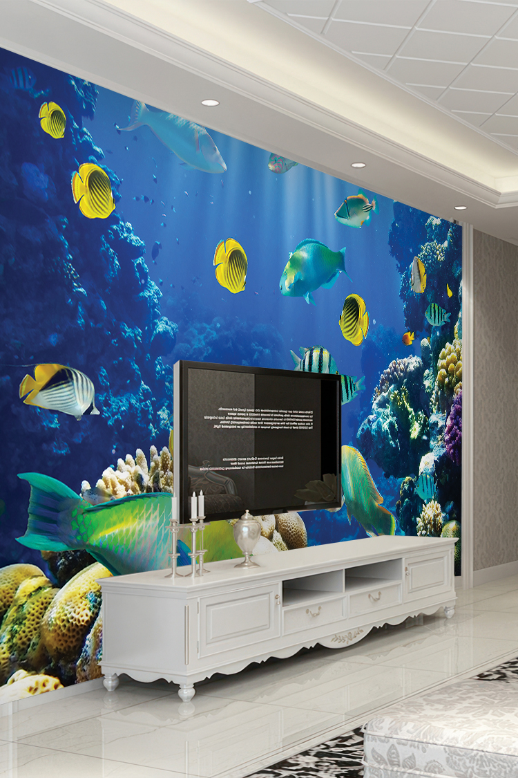 Mercan Resifi ve Tropikal Balık Manzaralı Duvar Kağıdı - Görsel 6