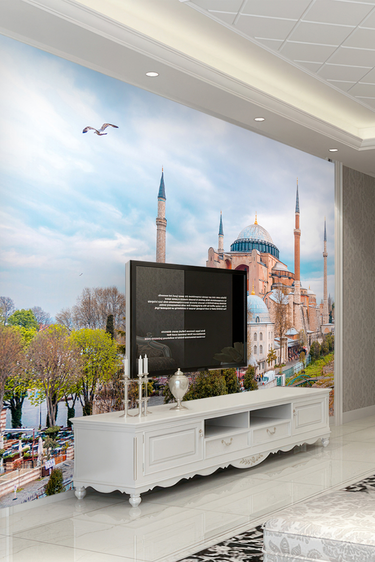 Ayasofya ve İstanbul Manzaralı Duvar Kağıdı - Görsel 6