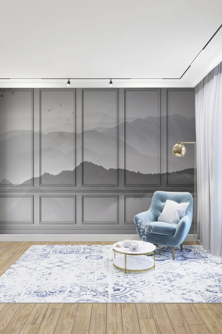 Minimalist Dağ Manzaralı Duvar Kağıdı - Görsel 3