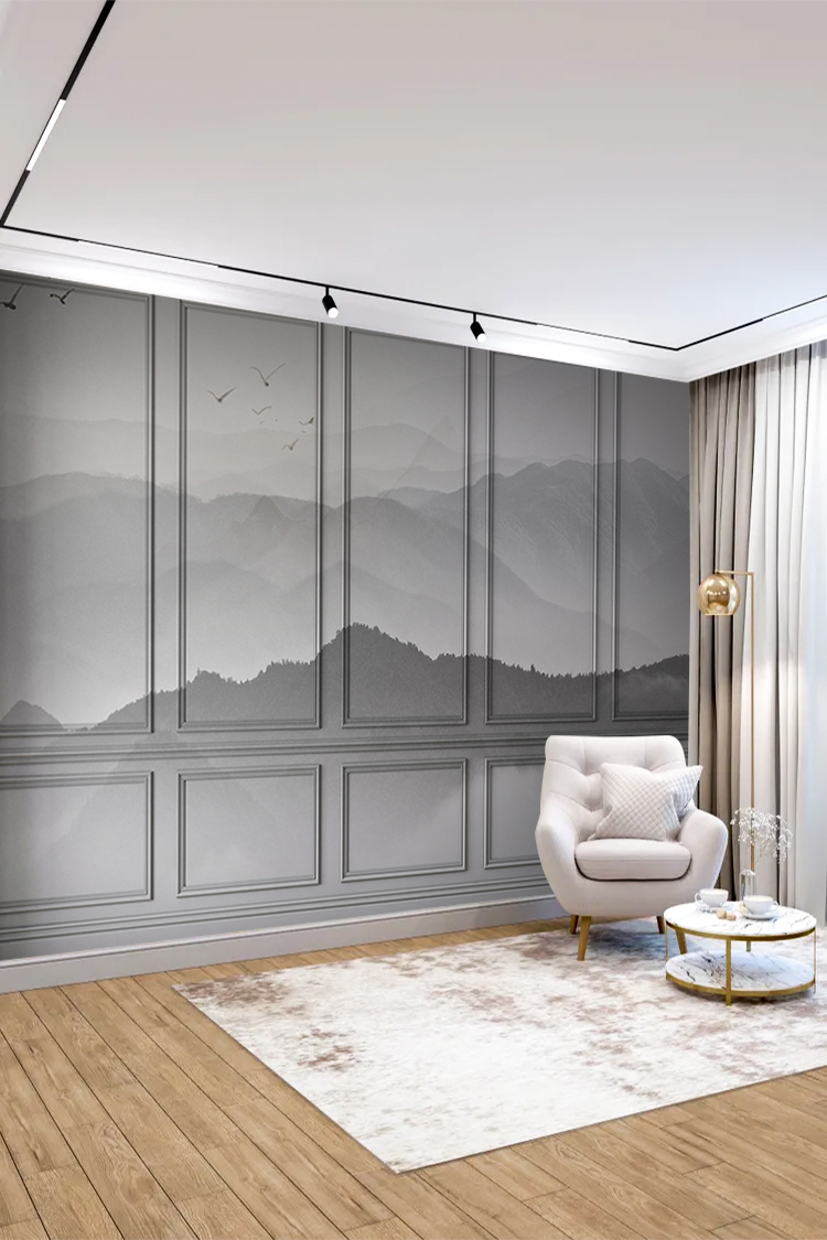 Minimalist Dağ Manzaralı Duvar Kağıdı