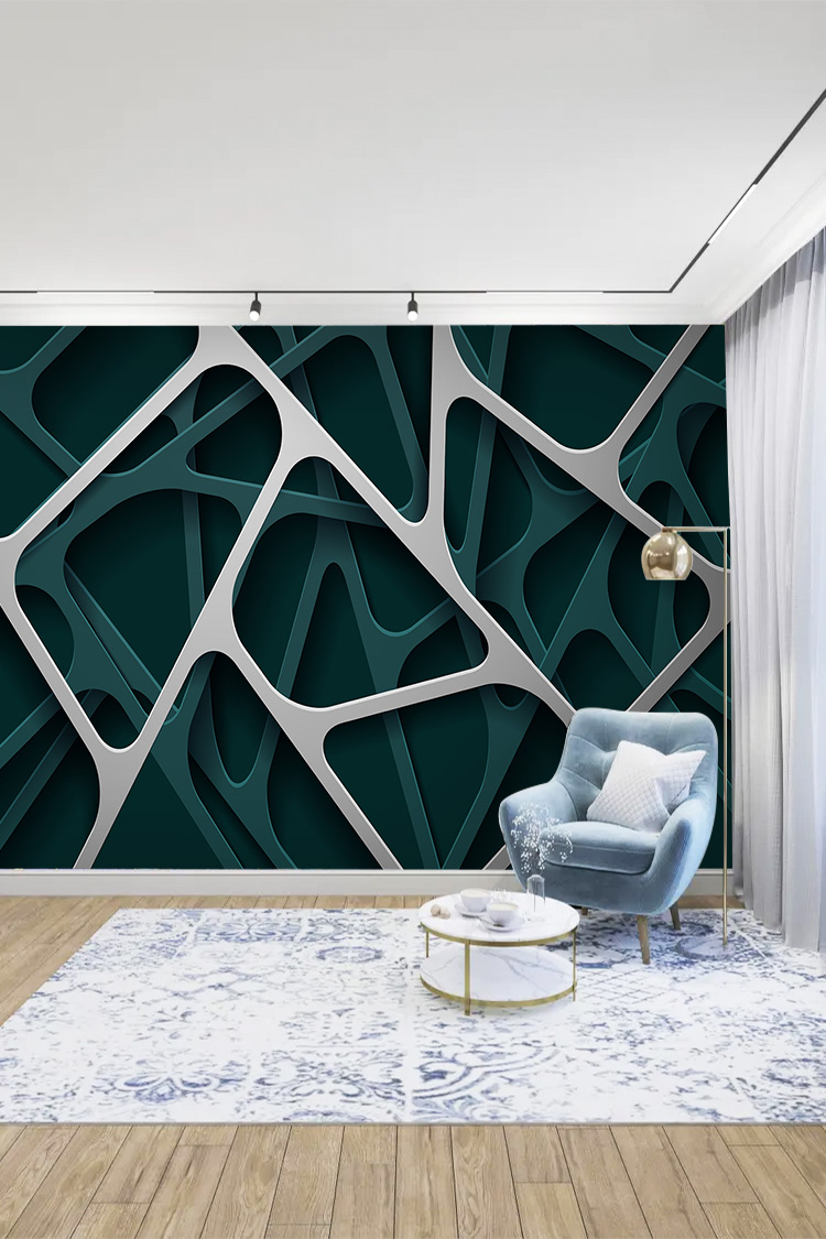 3D Modern Geometrik Duvar Kağıdı - Görsel 3