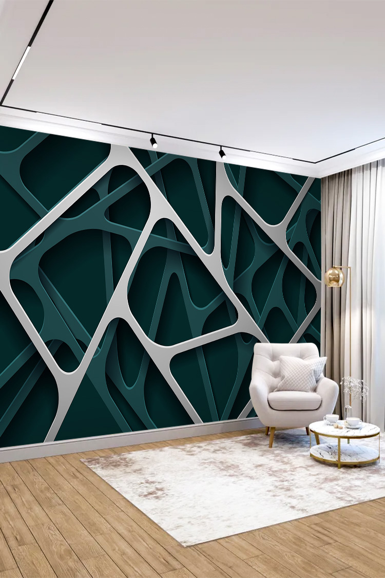 3D Modern Geometrik Duvar Kağıdı - Görsel 4