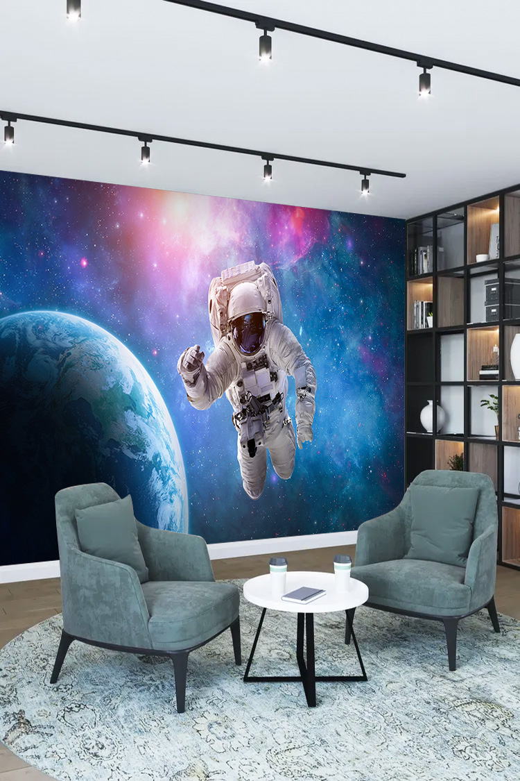 Astronot ve Uzay Galaksi Duvar Kağıdı - Görsel 3