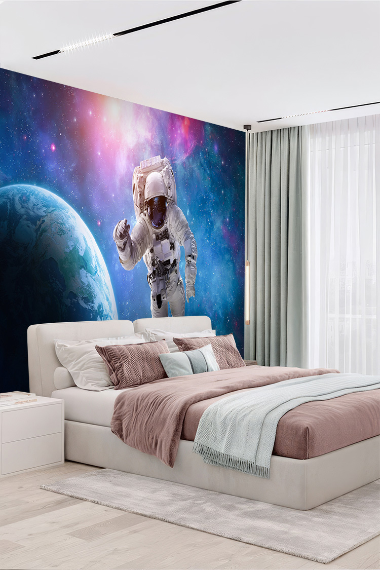 Astronot ve Uzay Galaksi Duvar Kağıdı - Görsel 4