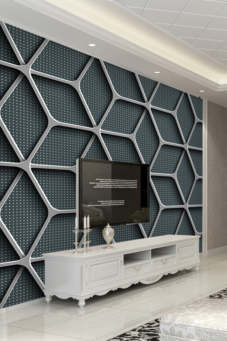 3D Altıgen Geometrik Duvar Kağıdı - Görsel 6