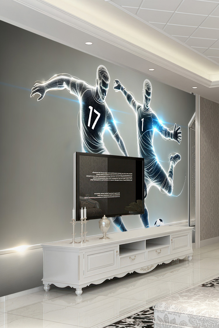 Neon Futbol Oyuncuları Duvar Kağıdı - Görsel 3